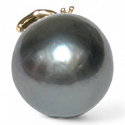 Unique 12 x 12.4mm Tahitian Sea Peacock Gray Green Pearl Pendant