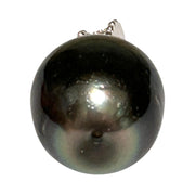 Oval 12.7x13.2mm Tahitian Sea Peacock Black-Green Pearl Pendant