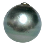 Round 15mm 24.8 Carat Tahitian Sea Natural Gray Blue Pearl Un-Drilled