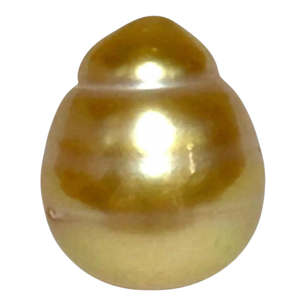 Lustrous Oval 12.8 x 15.2mm Deep Gold Philippines South Sea Pearl